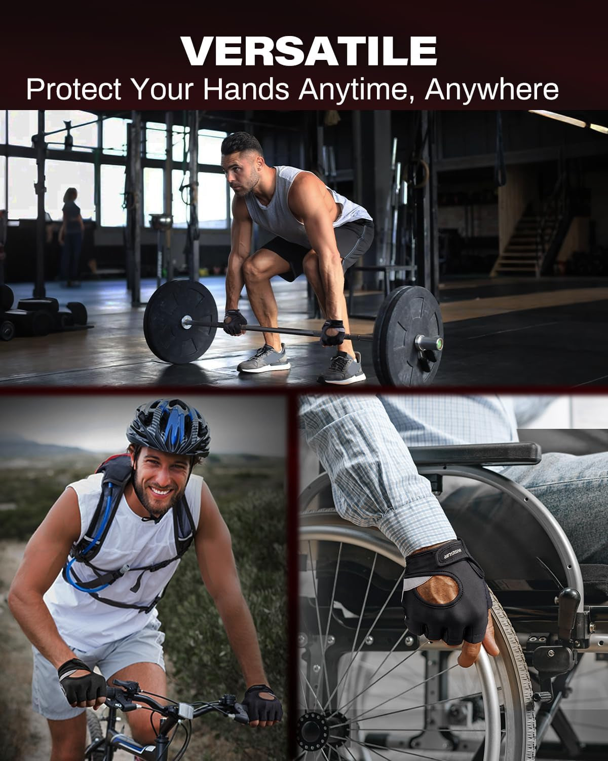 Workout Gloves for Men and Women, Weight Lifting Gloves with Excellent Grip, Lightweight Gym Gloves for Weightlifting, Cycling, Exercise, Crosstraining, Pull Ups, Fitness, Climbing and Rowing