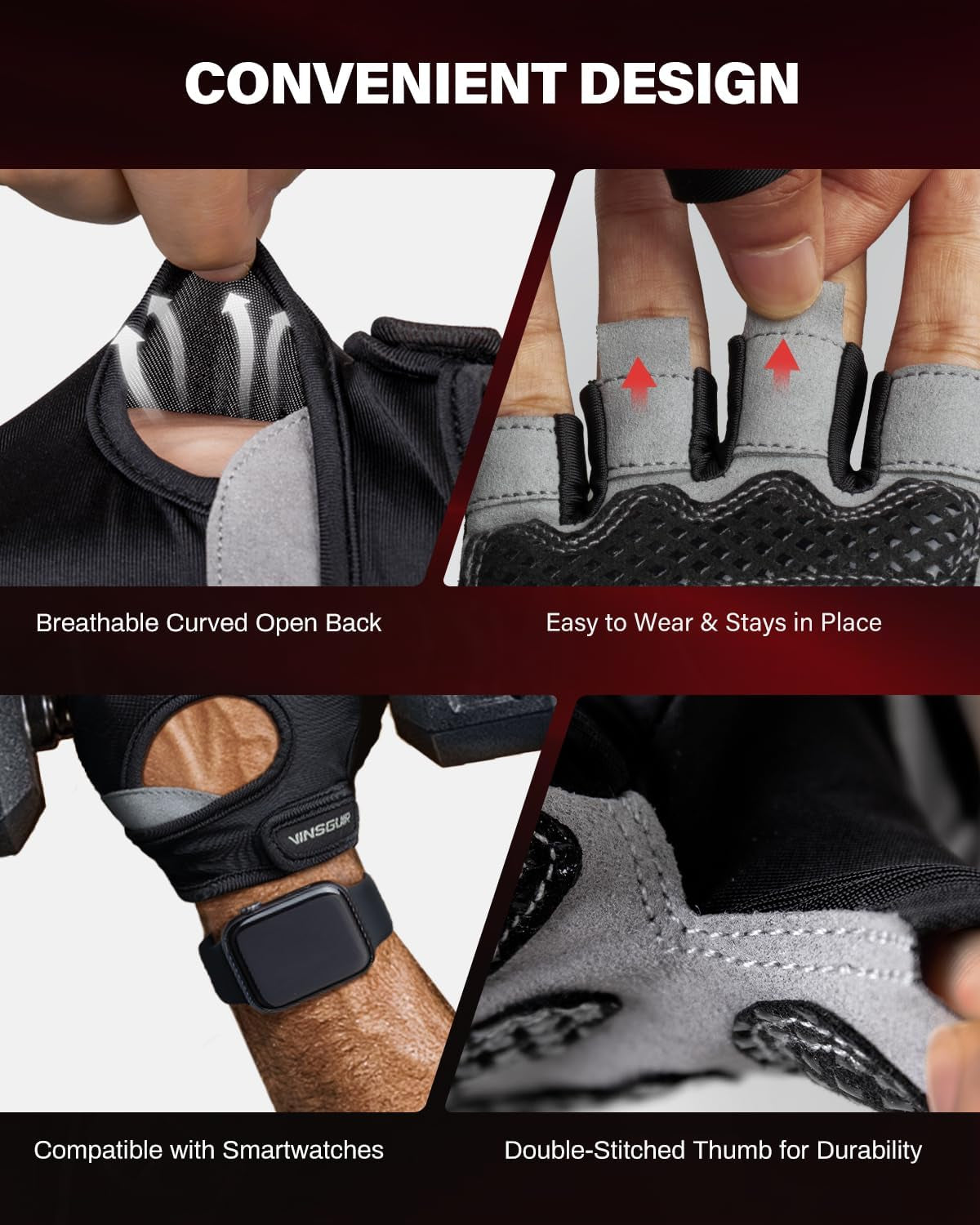 Workout Gloves for Men and Women, Weight Lifting Gloves with Excellent Grip, Lightweight Gym Gloves for Weightlifting, Cycling, Exercise, Crosstraining, Pull Ups, Fitness, Climbing and Rowing
